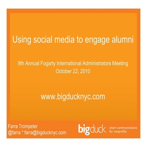 Using Social Media to Engage Professional Alumni