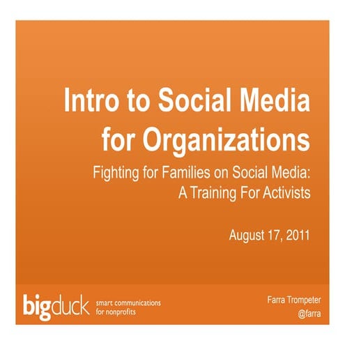Intro to Social Media for Organizations