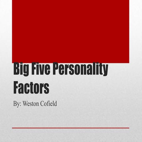 Big five personality factors