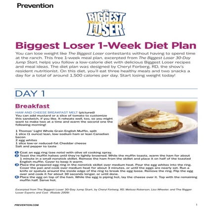 Biggest loser-1-week-diet-plan