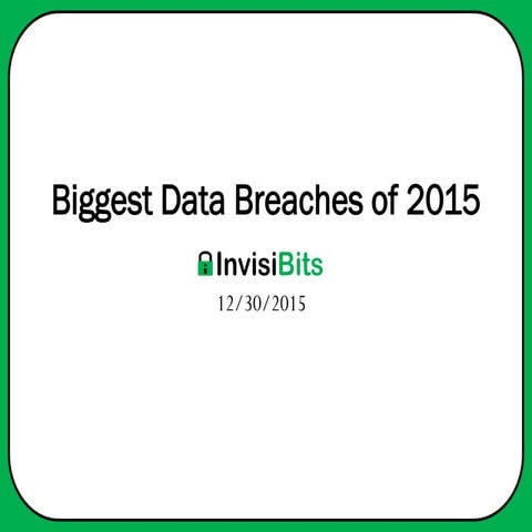 Biggest data breaches of 2015