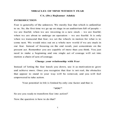 Biggest roadblock for success   fear- techniques to overcome