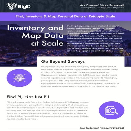 BigID Data Inventory & Data Mapping Data Sheet