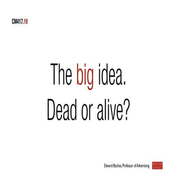 The Big Idea. Dead or Alive?