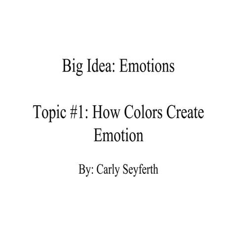 Big idea presentation intro topic #1
