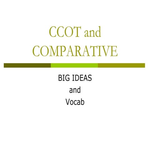 Big ideas for ccot and comp. essays
