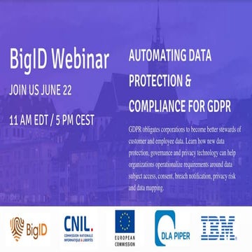BigID GDPR Compliance Automation Webinar Slides