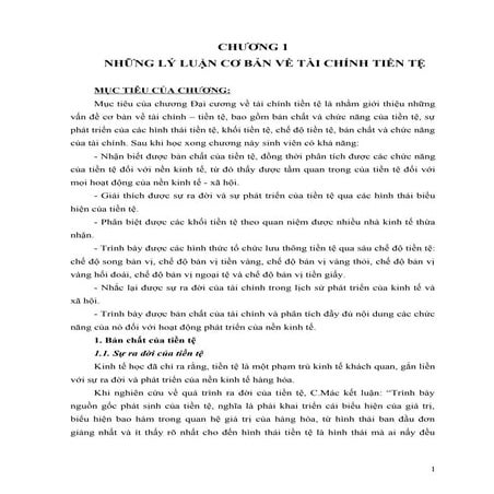 BÀI GIẢNG TÀI CHÍNH TIỀN TỆ