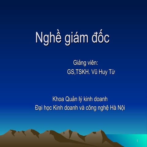 Bài giảng nghề giám đốc