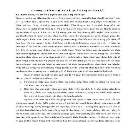 Bài giảng quản trị nhân lực