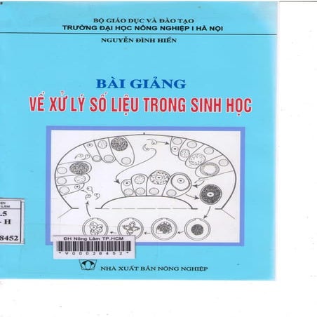Bài giảng về xử lý số liệu trong sinh học (Dùng cho các lớp cao học ...