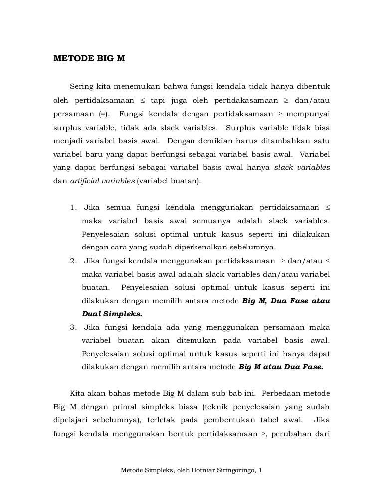 Big M Methode