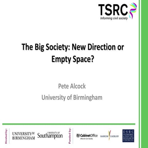 Big society seminar   prof. pete alcock