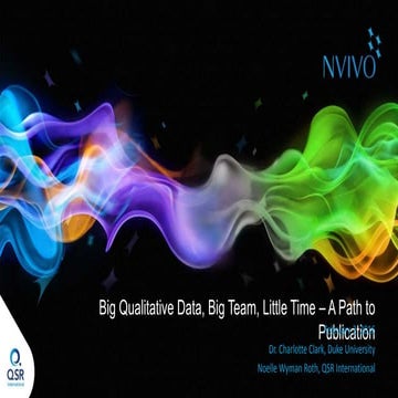 Big Qualitative Data, Big Team, Little Time - A Path to Publication