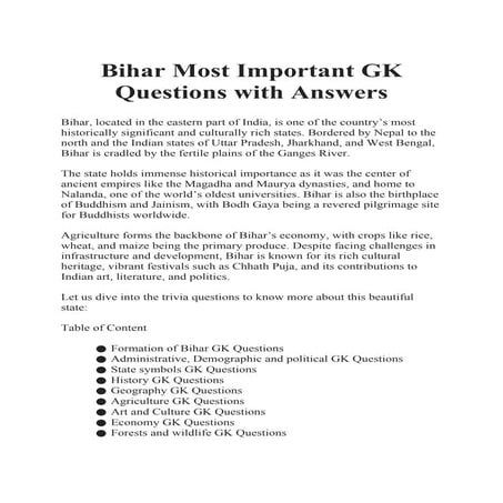 Bihar Most Important GK Questions with Answers.docx