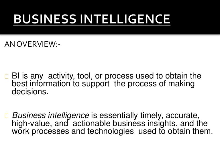 mis business intelligence definition
