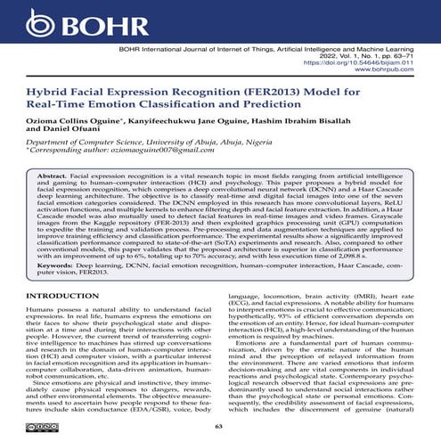 Hybrid Facial Expression Recognition (FER2013) Model for Real-Time Emotion Cl...