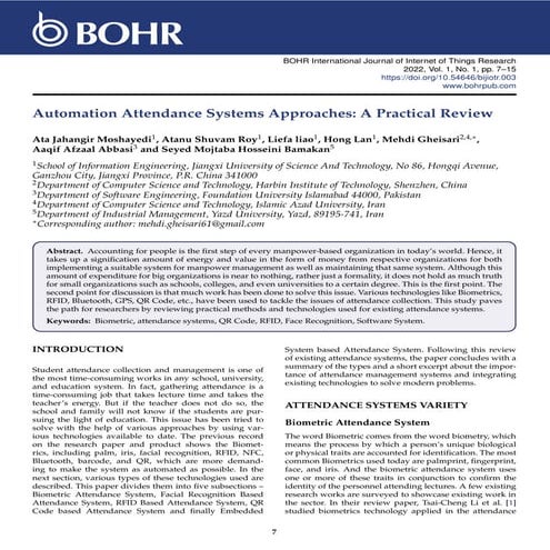 Automation Attendance Systems Approaches: A Practical Review