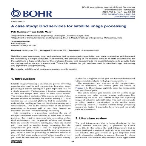 A case study: Grid services for satellite image processing