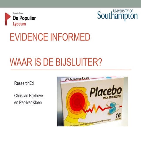 Evidence informed: Waar is de Bijsluiter?