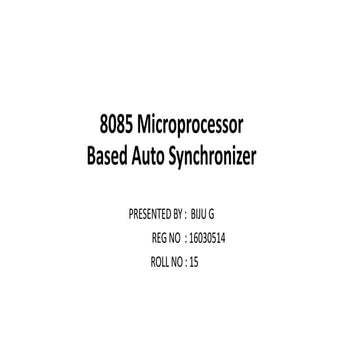 microprocessor based automatic synchroniser (8085)
