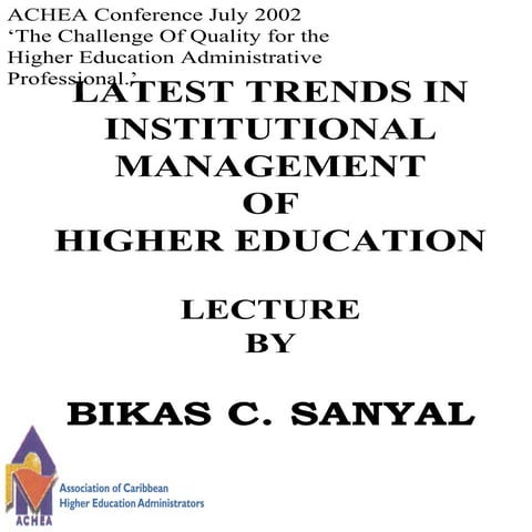 LATEST TRENDS IN INSTITUTIONAL MANAGEMENT