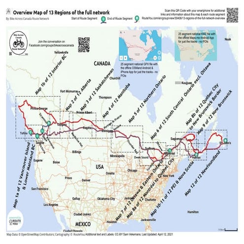 Bike across canada route network 13 route you maps merged
