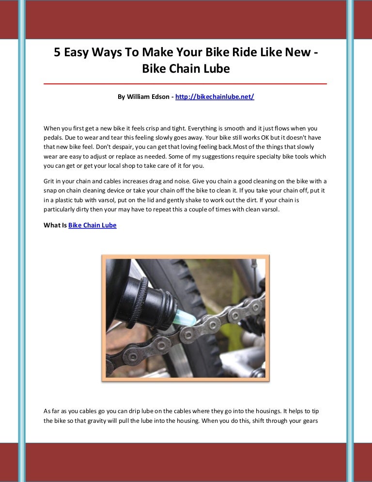 Bike chain lube