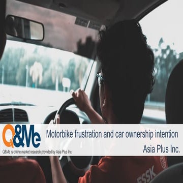 Motorbike frustration and car ownership motivation