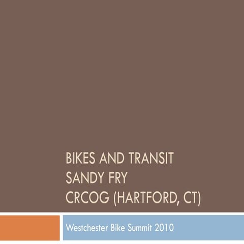 Bikes and transit