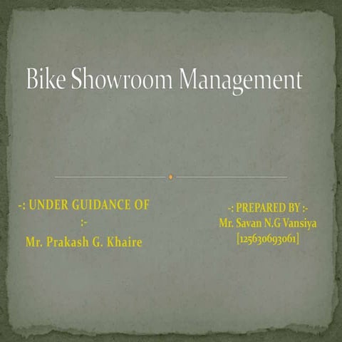 Bike showroom management