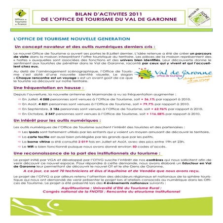 Bilan activités 2011