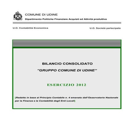 Bilancio consolidato 2012