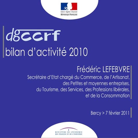Bilan 2010 de la DGCCRF