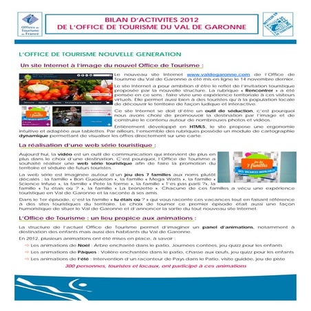 Bilan élus et partenaires 2012