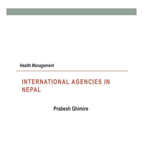 Bilateral and Multilateral Organizations in Nepal