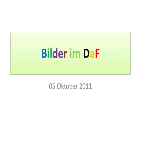Bilder im DaF