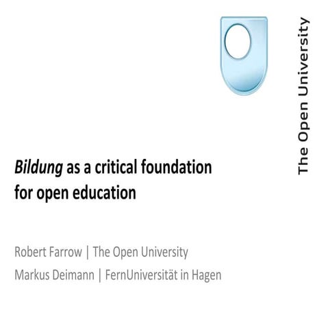 Bildung as a critical foundation for open education