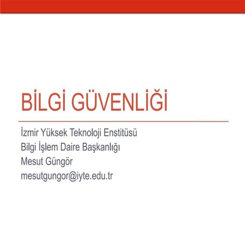 Bilgi Güvenliği Bilinçlendirme
