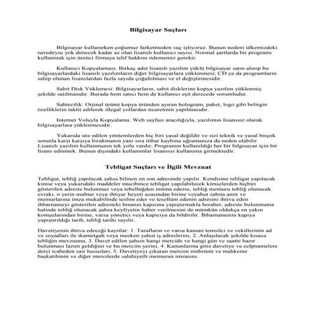 Bilgisayar suçları ve tebligat