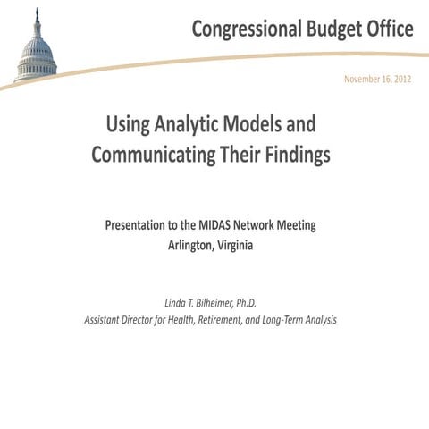 Using Analytic Models and Communicating Their Findings