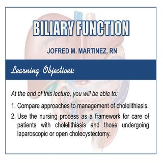 Biliary System Lecture