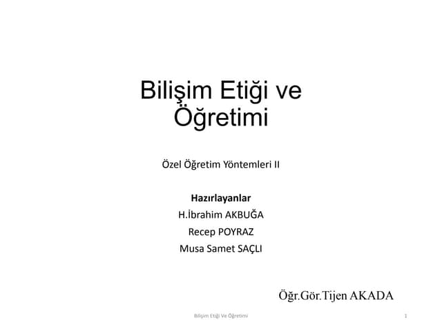 Bilişim etiği ve öğretimi