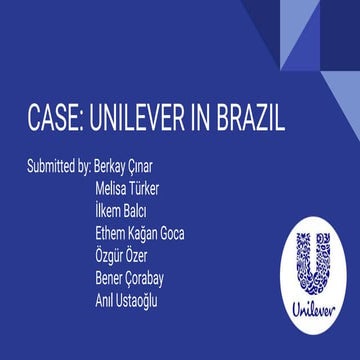 Unilever in Brazil - For Low Income Consumers