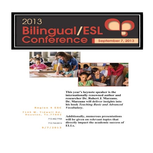 2013 Bilingual/ESL Conference Program