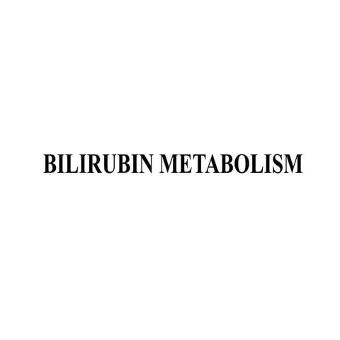 Bilirubin metabolism