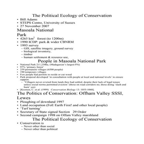 Seminar: Bill Adams on the political ecology of biodiversity conservation 