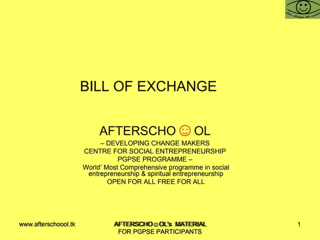 Bill of exchange