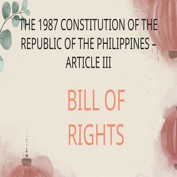 Summary Bill or RIGHTS Article 3 Section 1-22 | PDF