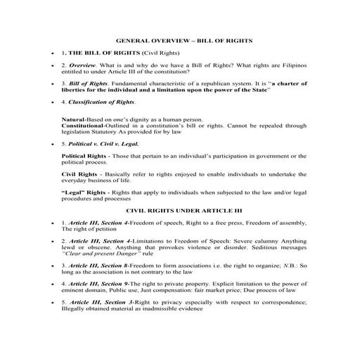 TRM14 - Bill Of Rights (Notes)